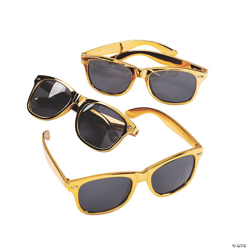 Metallic Gold Sunglasses - 12 Pc. | Oriental Trading Company
