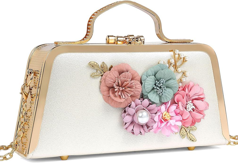 Women's Evening Handbags Floral Clutch Purses for Women Fancy Wedding Handbag Party Bridal Clutch... | Amazon (US)