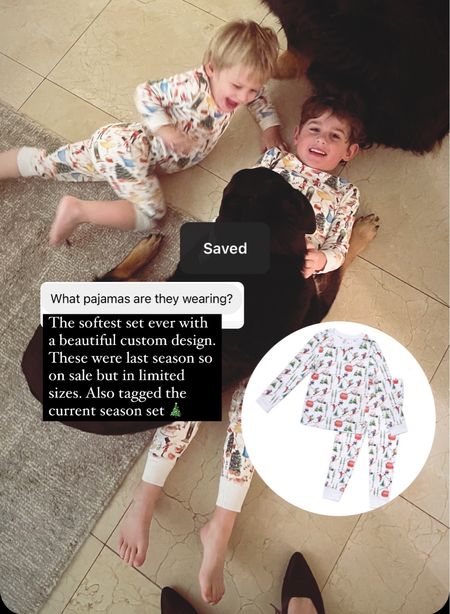 These organic Pima cotton pajamas are super soft and have the most beautiful design. 
They come in adult sizes as well and this exact design is on sale. 

#LTKSeasonal #LTKfamily #LTKHoliday