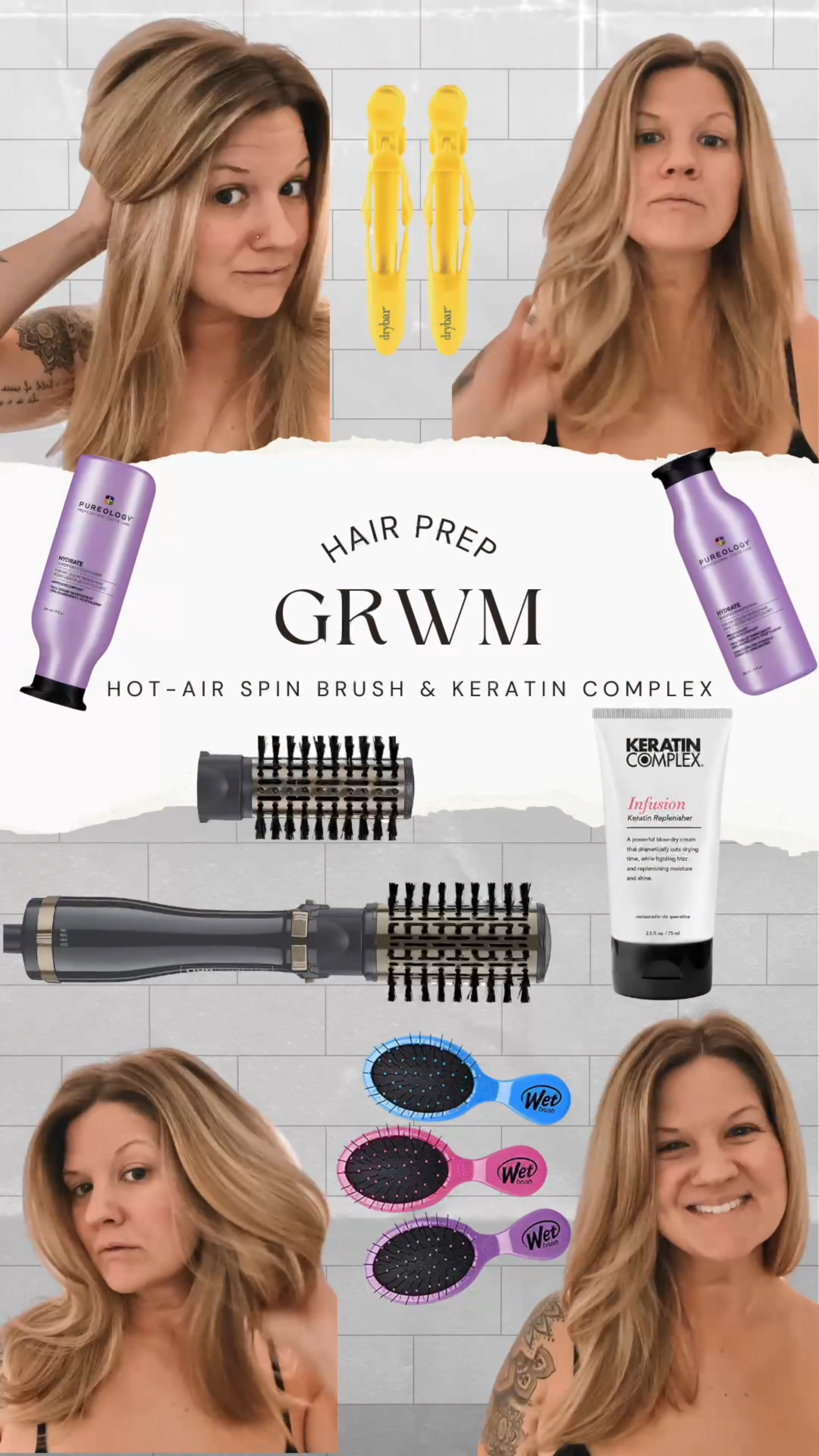 I think I found a potential dupe for Redken’s Satinwear! Keratin Complex Infusion Blowdry Cream 😀 it has a similar “slip” to it and it smells good!

If you haven’t tried a hot-air spin brush- now’s the time. It helps cut your drying + style time in 1/2, since you’re blow drying AND smoothing/styling at the same time. 

There are 2 diff sizes of brush- I used the larger 2 inch size for this video. The smaller will give you a bit more curl to your style, but not as much as an actual curling iron.


#LTKfindsunder50 #LTKbeauty #LTKVideo