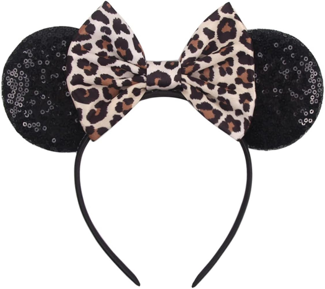 Stylish Mouse Ears Bow Headbands, Glitter Hairbands for Women Girls Kids Party Decoration Christm... | Amazon (CA)
