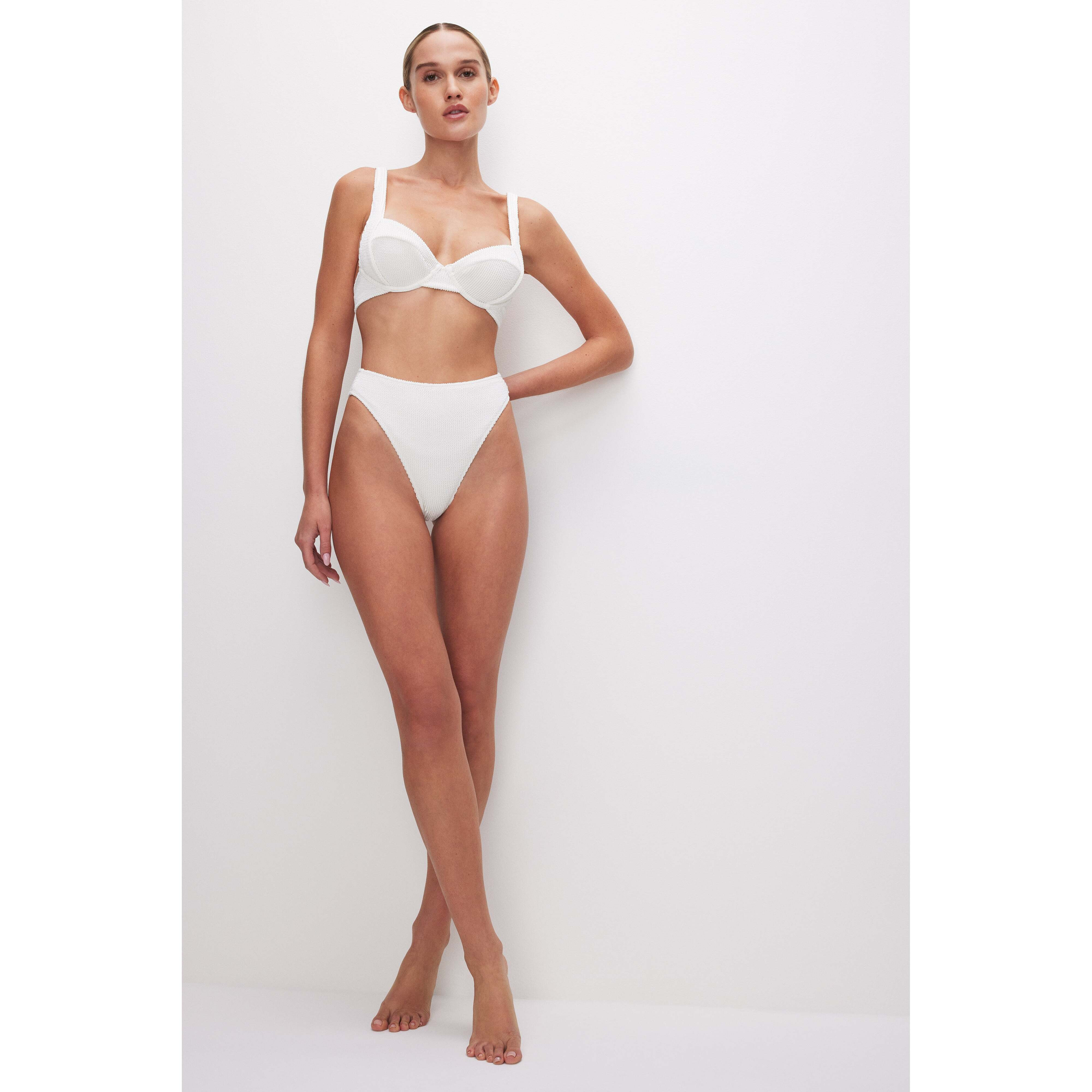 Women's Always Fits Good Waist Bikini Bottom | Cloud White, Size L/XL | Good American by KhloÃ© Kardashian | Good American