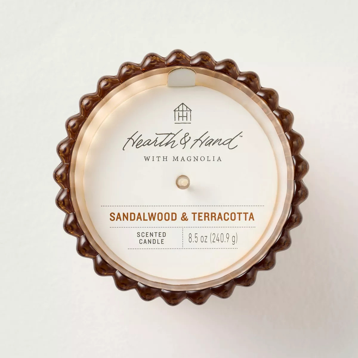 Ribbed Glass Sandalwood & Terracotta Jar Candle Blush 8.5oz - Hearth & Hand™ with Magnolia | Target