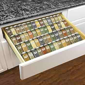 Lynk Professional Adjustable Expandable 4 Tier Steel Spice Rack Tray Drawer Organizer, 14" to 26"... | Amazon (US)