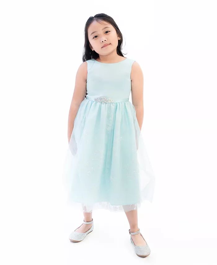 Little Girls Sleeveless Sequin and Glitter Mesh Party Dress | Macy's