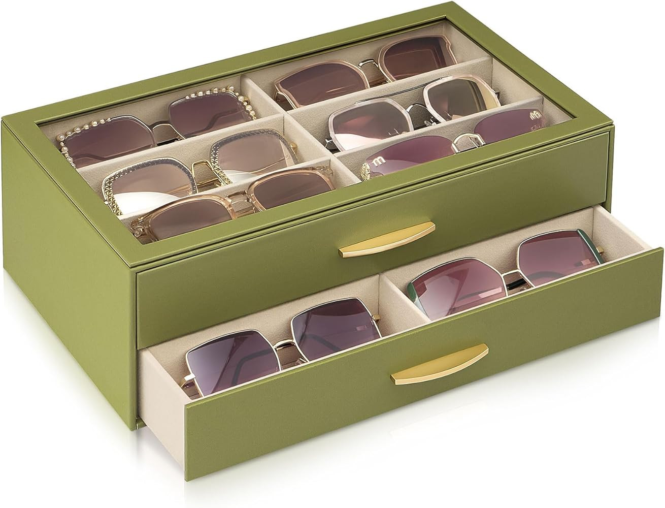 Lolalet Sunglasses Organizer for women, Multi Eyewear Storage Box with Drawer, Glasses Case Displ... | Amazon (US)