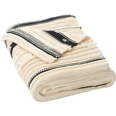 Calyx Throw Blanket - Beige/Black - 50" X 60" - Safavieh | Target