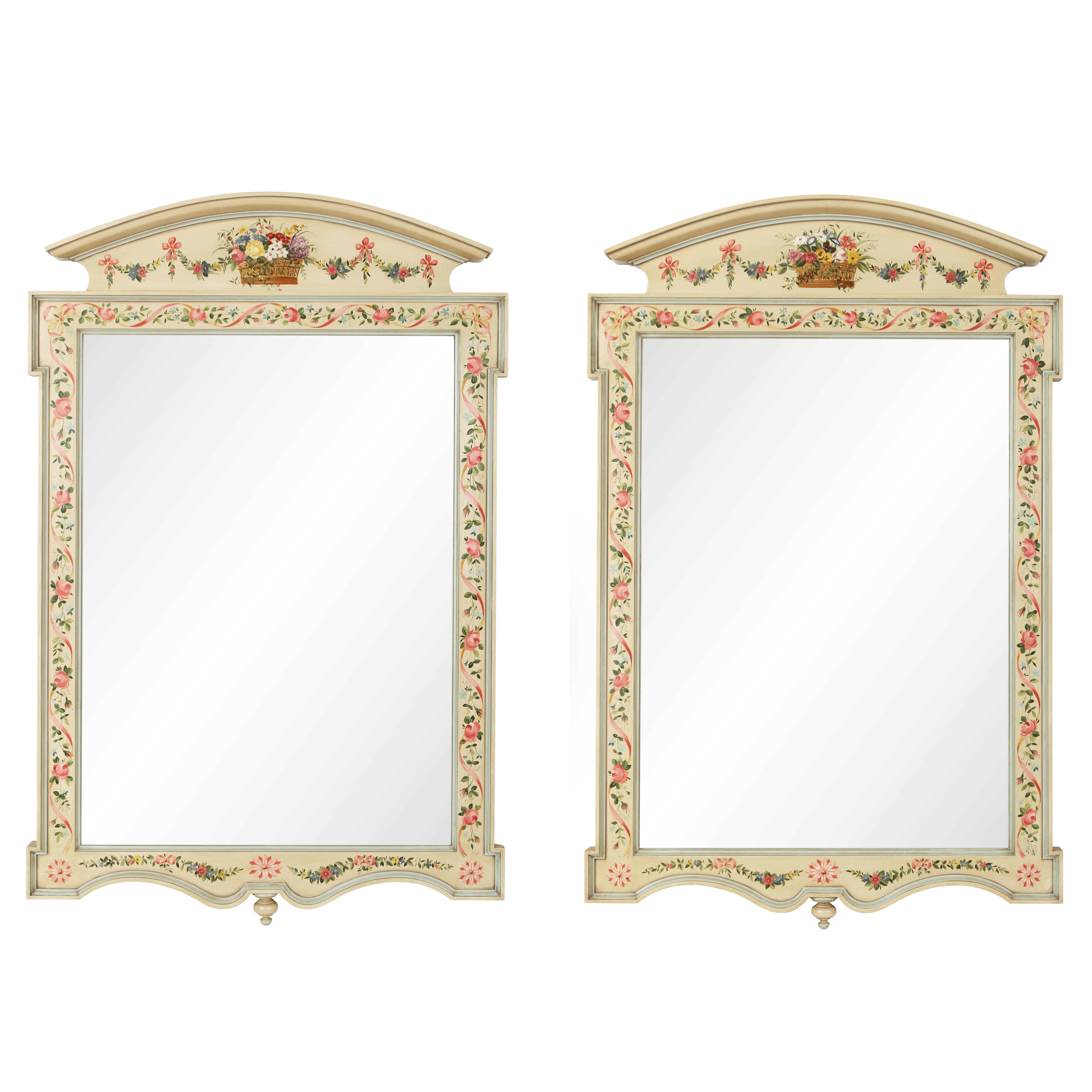 A Pair of Large Painted Mirrors | 1stDibs