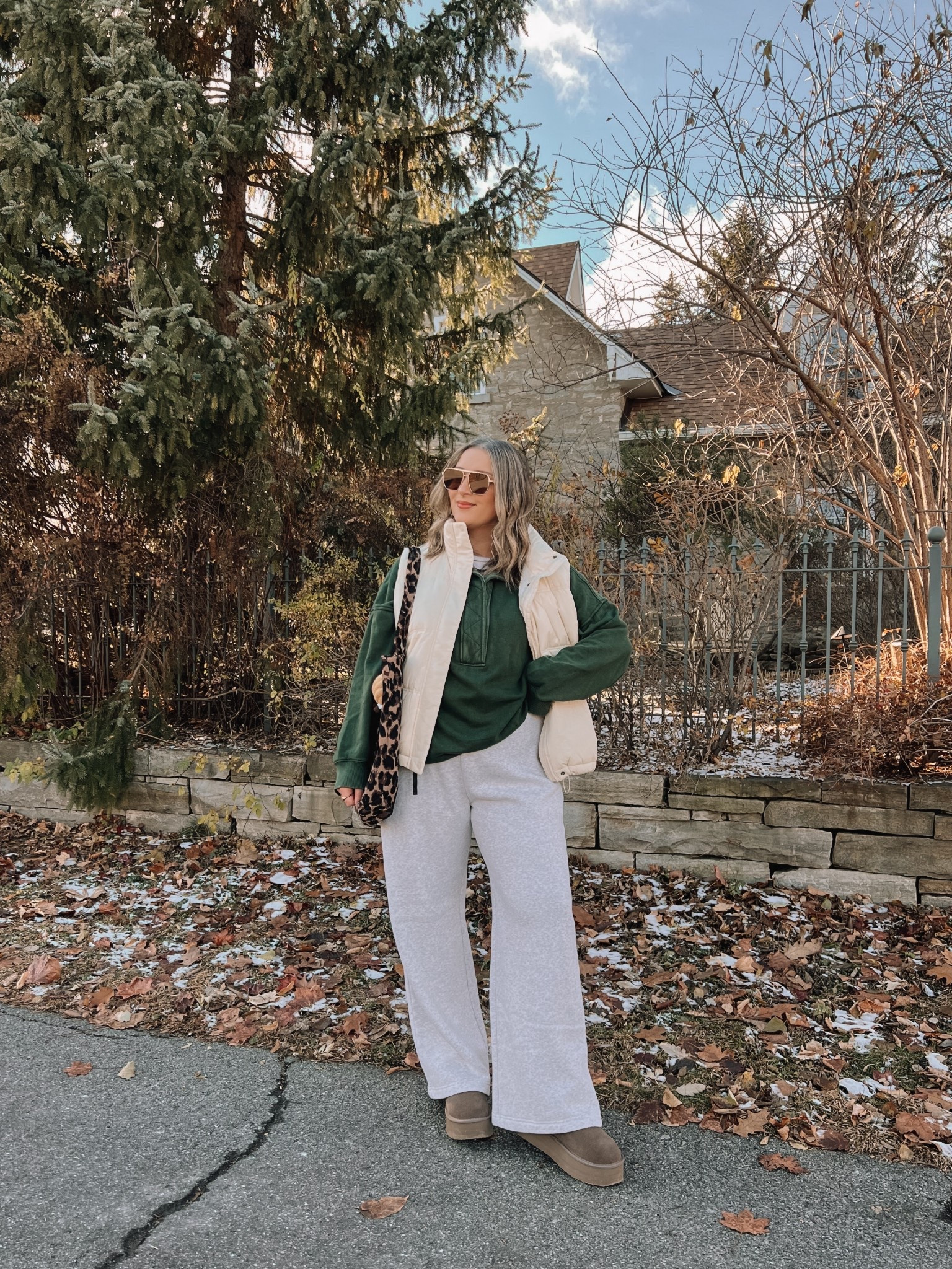 Winter ootd on Black Friday sale! Wearing my usual size L in the sweatpants, use code CYBERAF for additional 15% off at Abercrombie. Linked this year’s version of my dark green sweatshirt, wearing L. Wearing L tall in the puffer vest (Canadian link under “similar products”). Ugg look for less boots are super comfy and such good quality! I’m a 9.5-10 shoe and wear a 10 in these
#LTKCyberWeek


#LTKmidsize #LTKwinter