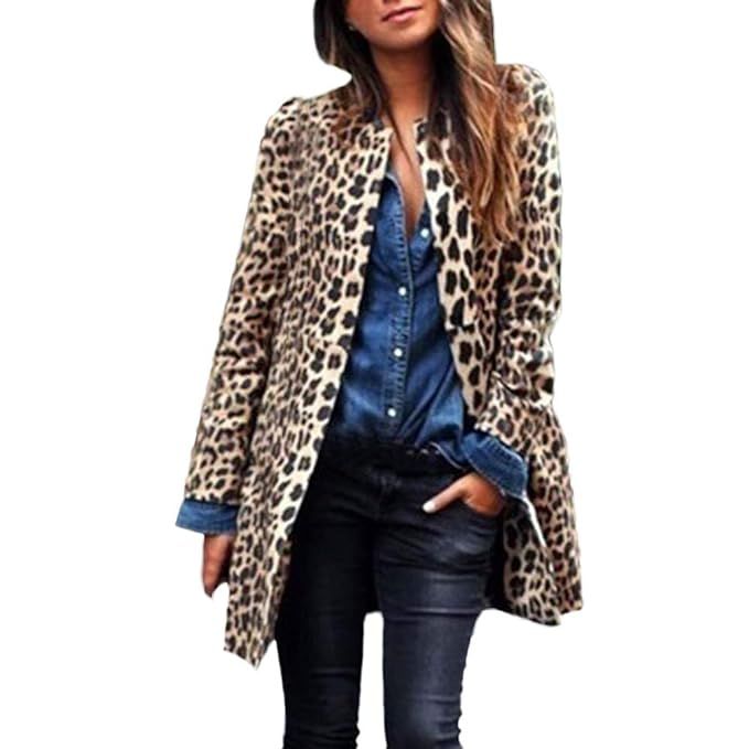 Clearance Sale ! Kshion 2018 Women's Fashion Autumn Winter Jacket Leopard Sexy Warm Wind Coat Car... | Amazon (US)
