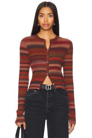 RE/DONE Crewneck Cardi in Fire Combo from Revolve.com | Revolve Clothing (Global)