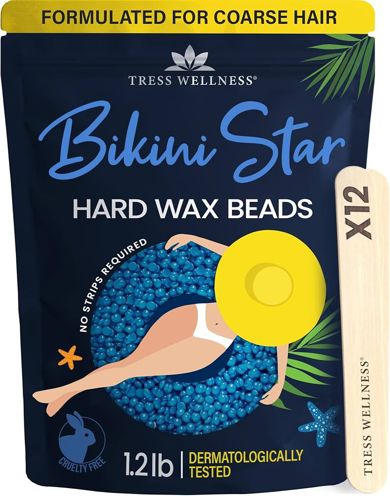 Tress Wellness Hard wax beads for hair removal - For sensitive skin - Bikini Star 1.2lb | Amazon (US)