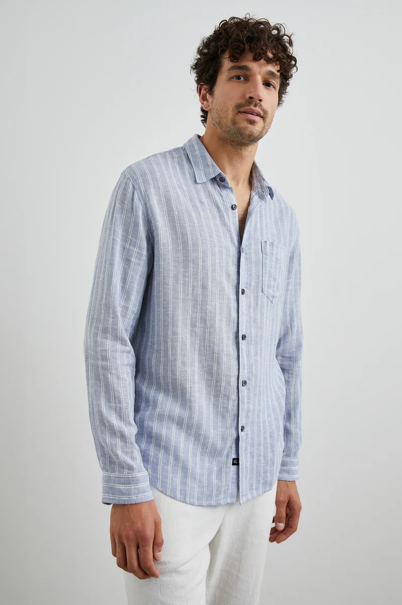 CONNOR SHIRT - DENIM WHITE PINSTRIPE | Rails