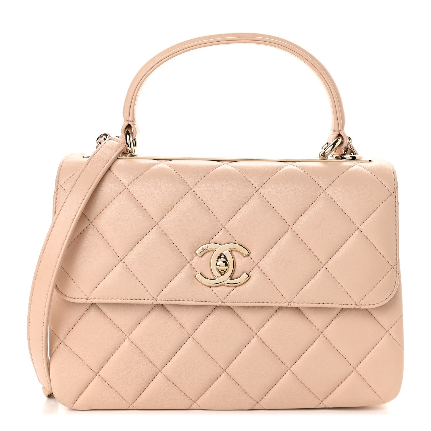 CHANEL

Lambskin Quilted Small Trendy CC Dual Handle Flap Bag Beige | Fashionphile