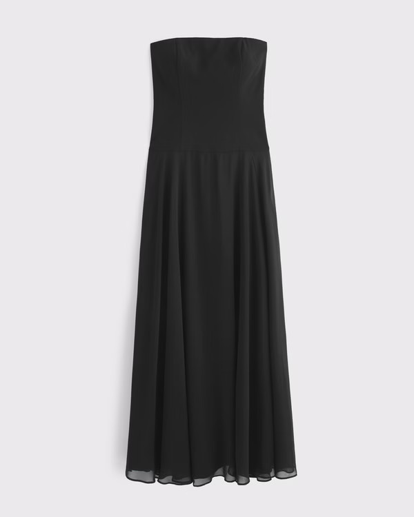 Women's Strapless Drop-Waist Maxi Dress | Women's Clearance | Abercrombie.com | Abercrombie & Fitch (UK)