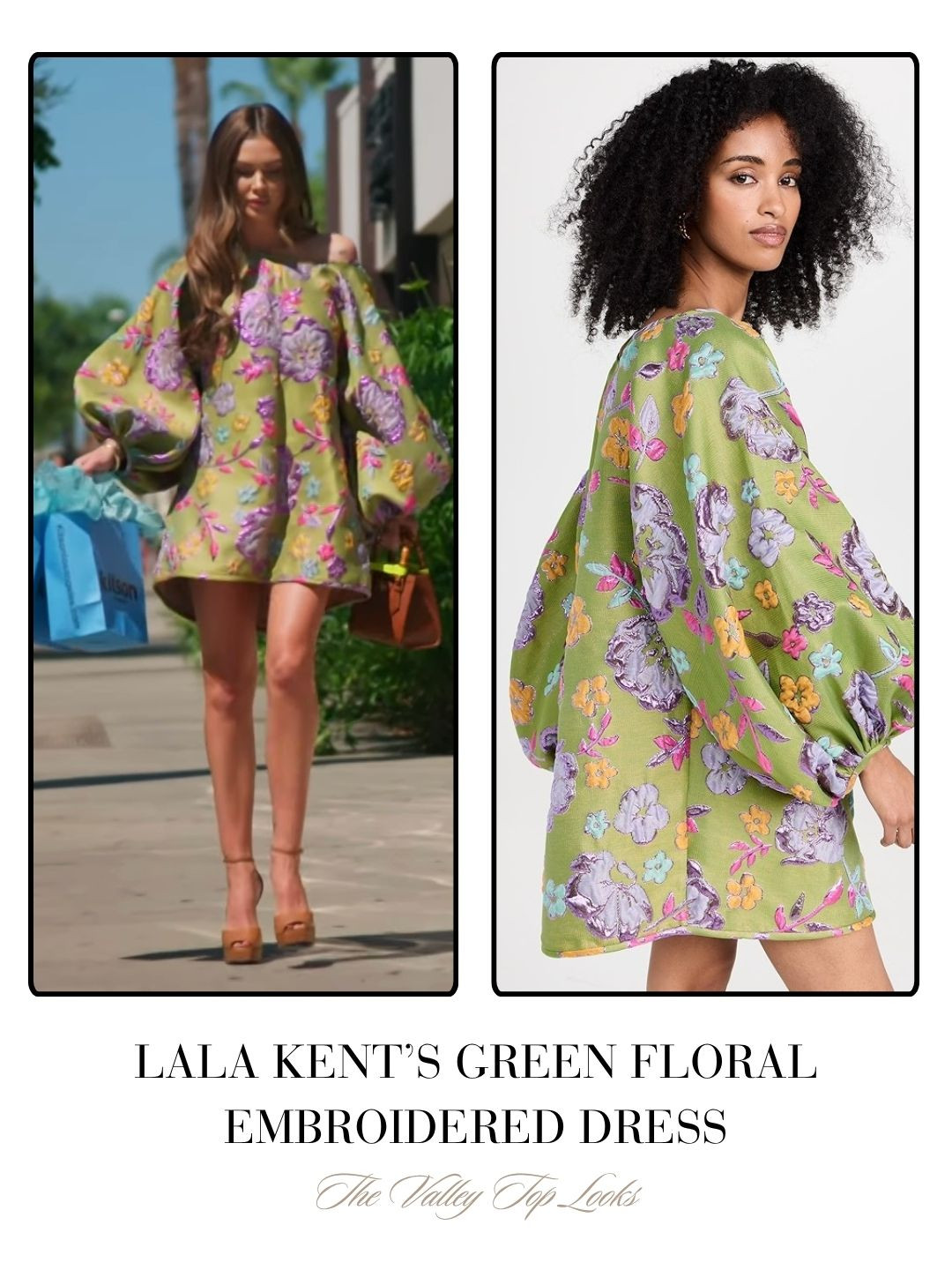 Lala Kent's Green Floral Embroidered Dress on The Valley Season 3 Episode 1 

 