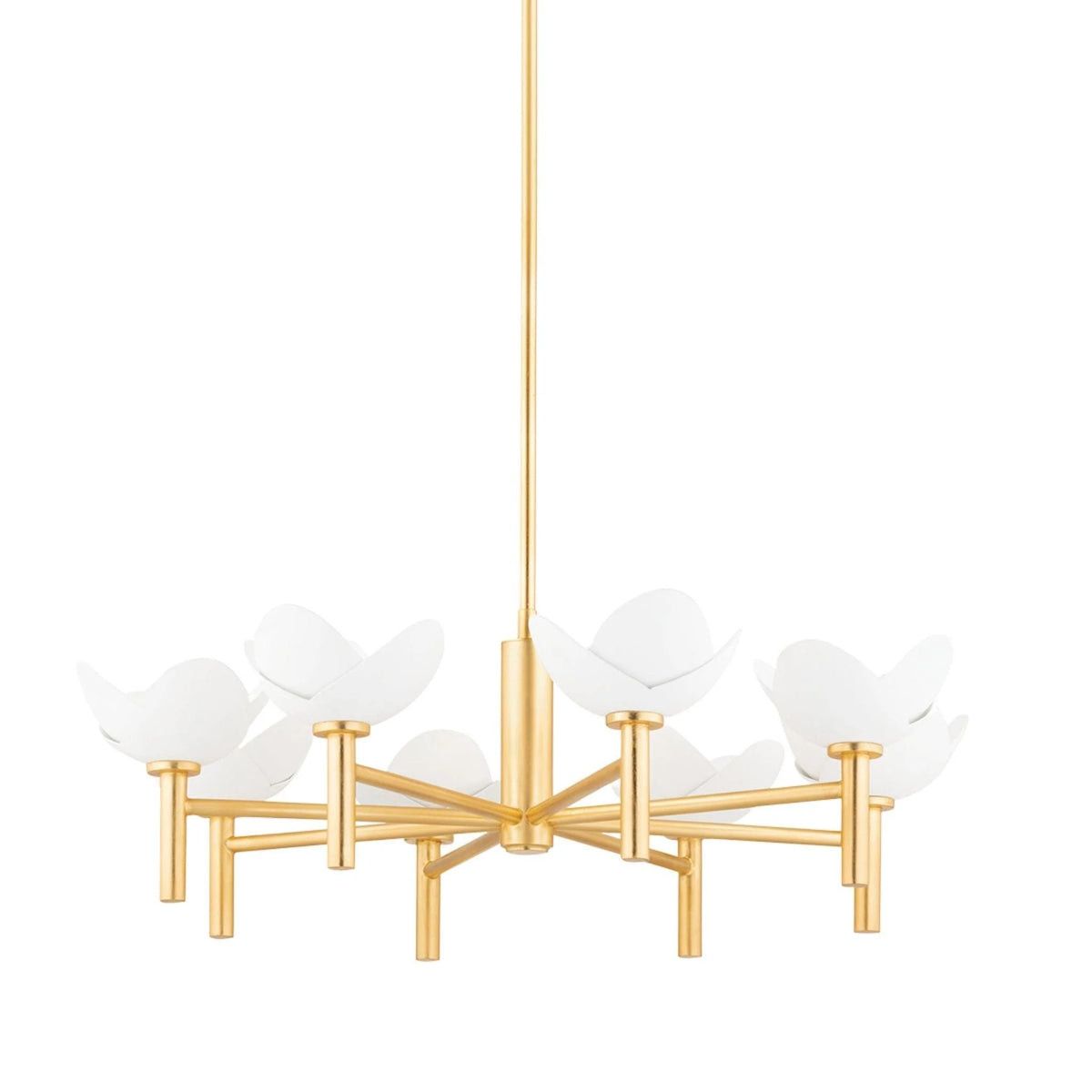 Hudson Valley Dawson Gold Leaf & Plaster Eight Light Chandelier | The Well Appointed House, LLC