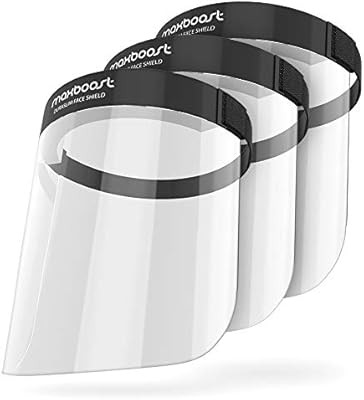 Maxboost Protective Face Shield - 3 Pack (Adult Size), DuraSlim Series Reusable Full PET Transpar... | Amazon (US)