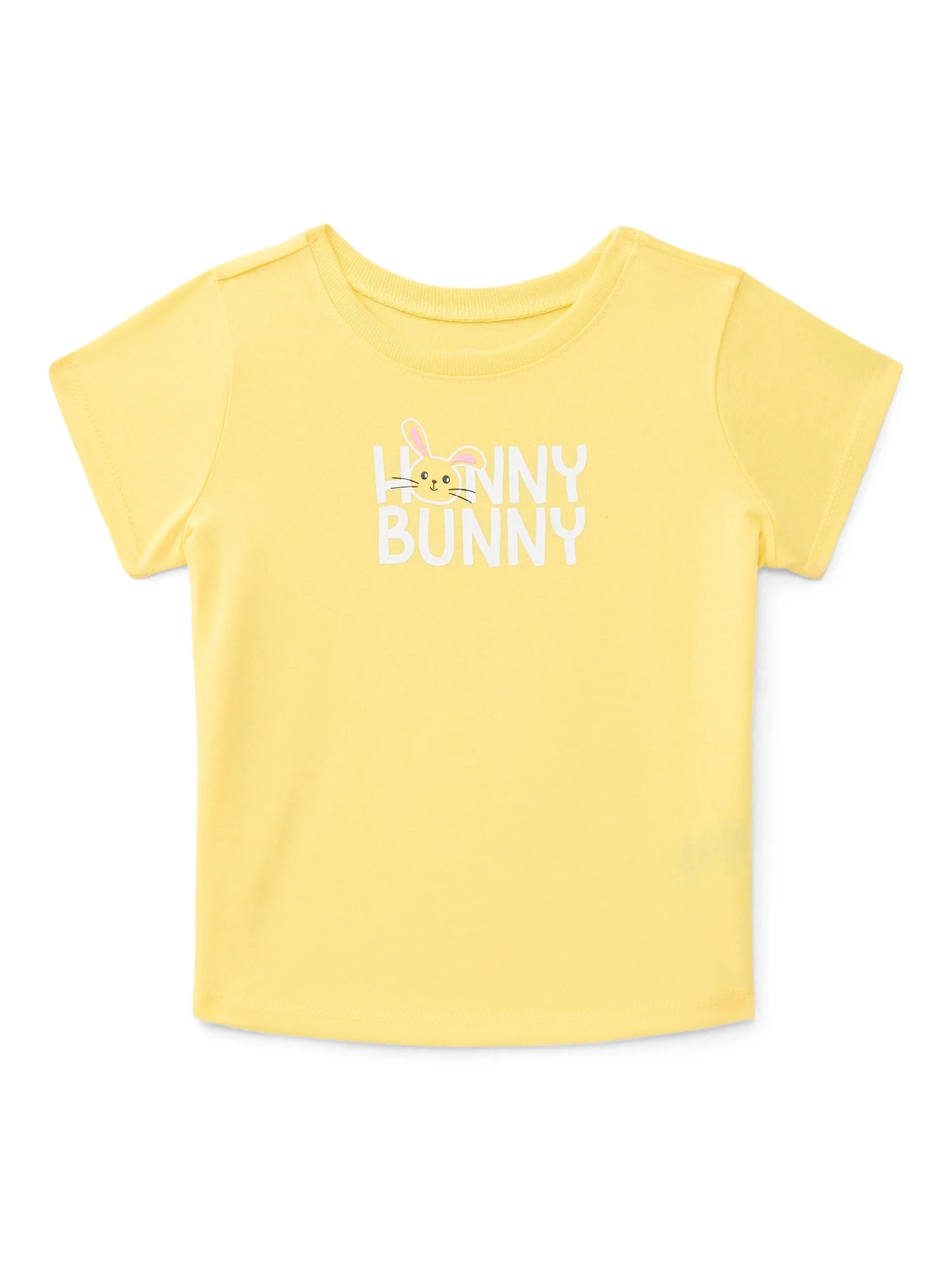 Wonder Nation Baby Girls Crewneck Tee with Short Sleeves, Sizes 0/3M-24M | Walmart (US)