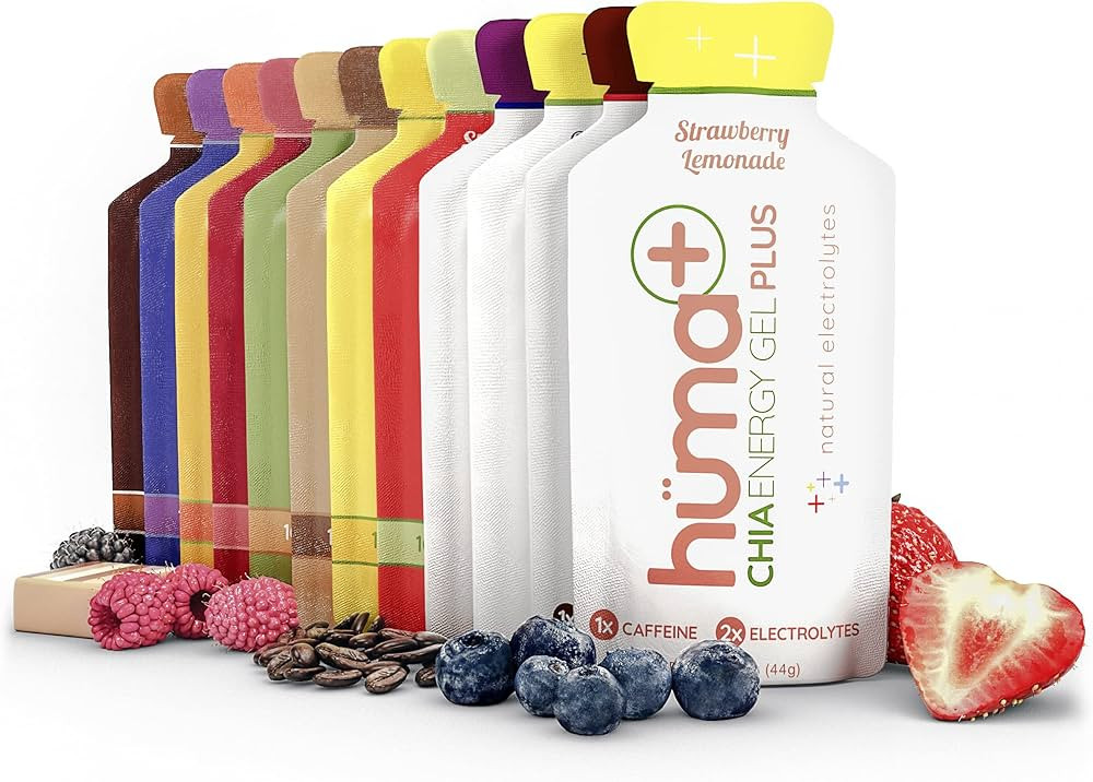 Huma Plus (Double Electrolytes) Chia Energy Gel, Variety Pack - Stomach Friendly, Real Food Energ... | Amazon (US)