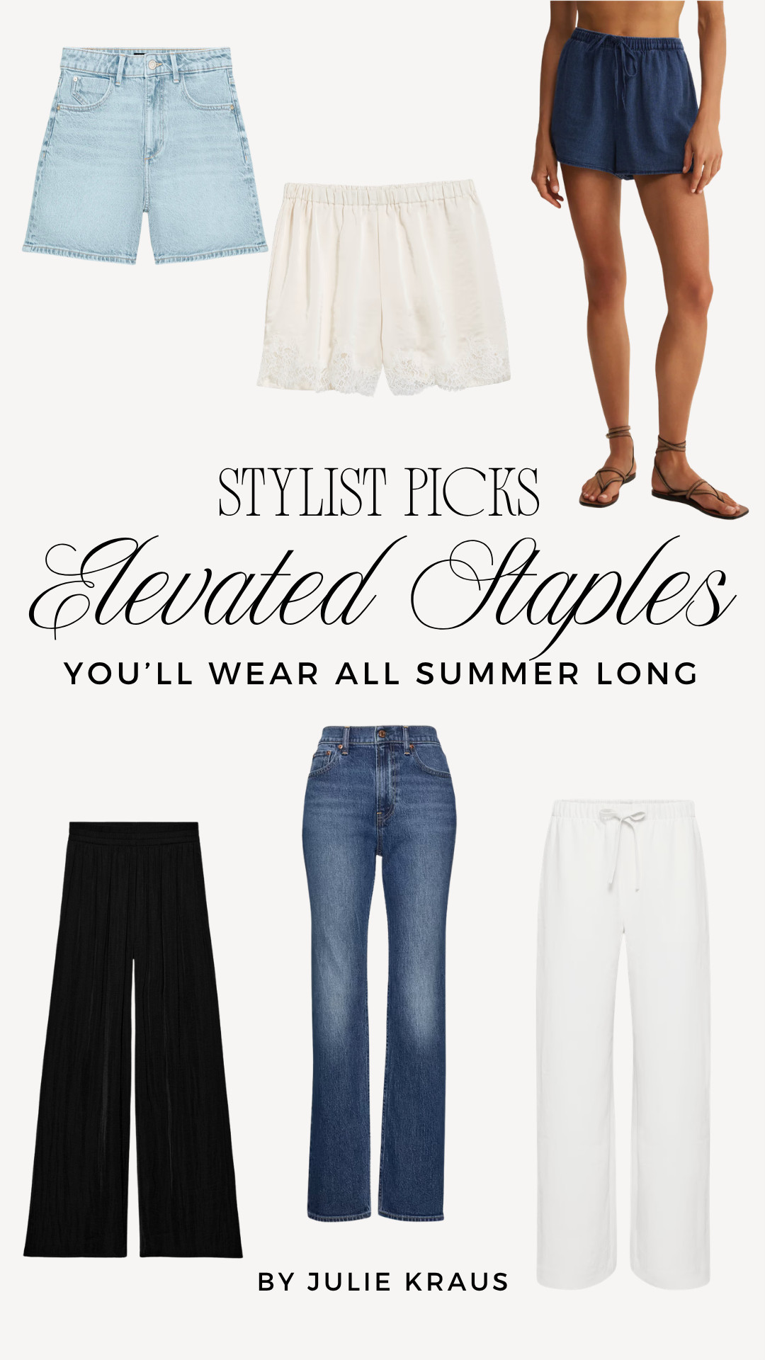 The summer bottoms worth adding to your wardrobe right now. Elevated, wearable, and styled to mix with everything you own. All true to size — I'm in a small. Only the lace shorts I'd size down in. Summer Style 2026 • Stylist Picks • Summer Bottoms • Elevated Casual Style 

 #LTKSeasonal #LTKOver40