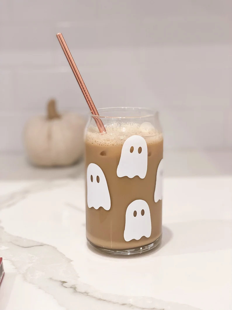 Ghost Beer Glass Can | Iced Coffee Cup | Soda Glass | Etsy (US)