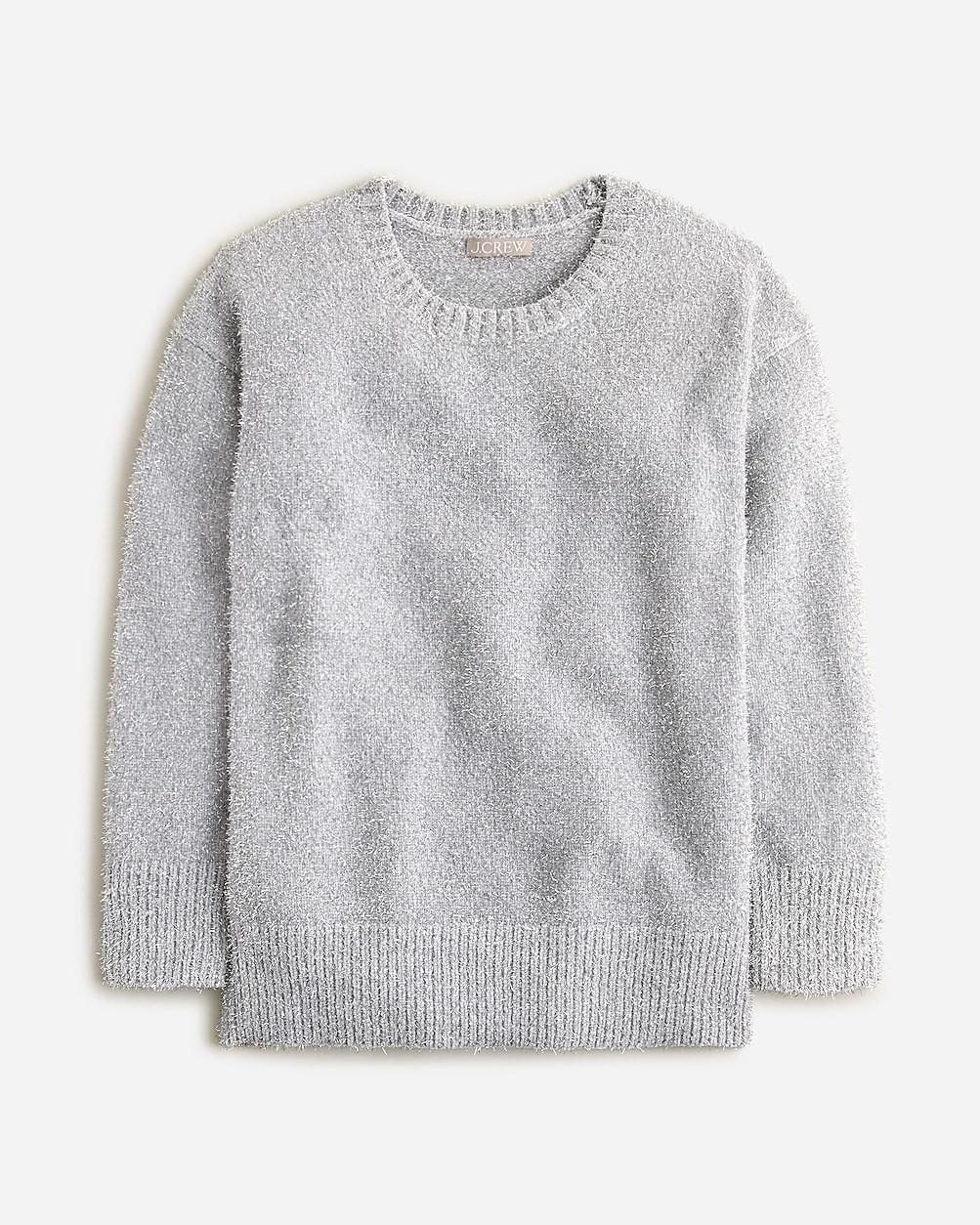 Relaxed crewneck sweater in metallic brushed yarn | J. Crew US