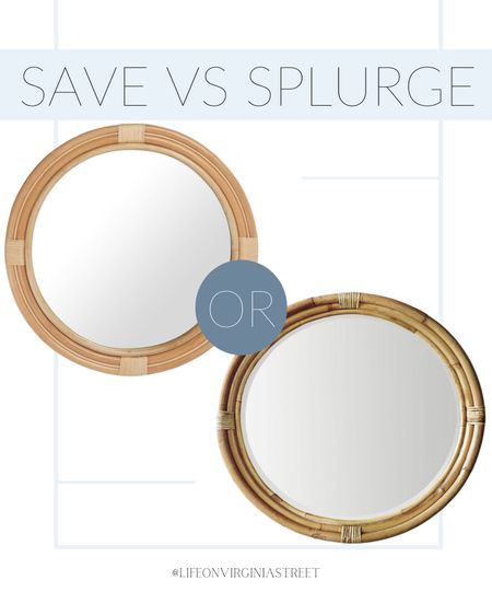 Save vs Splurge: Coastal Mirrors

I love  when I can find a designer look for less! Both of these mirrors are beautiful!

Coastal mirror, Serena and Lily, wall mirror, designer look, Amazon home, coastal home

#LTKfamily #LTKstyletip #LTKhome