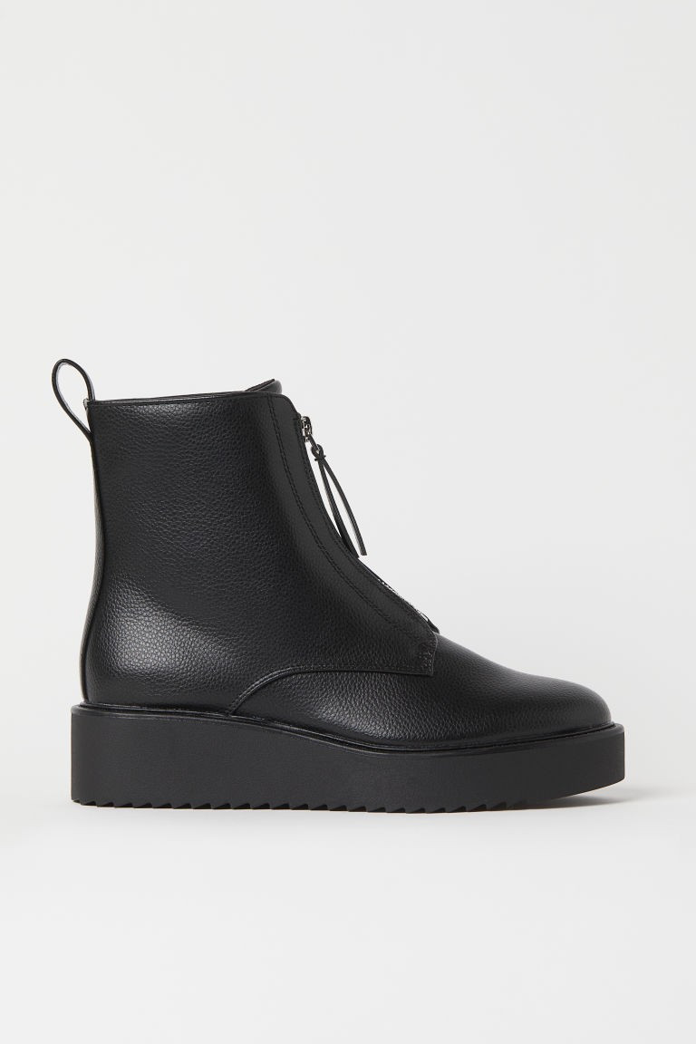 H & M - Zip-front Boots - Black | H&M (US + CA)