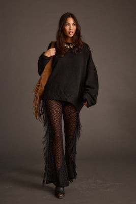 Happy Hour Black Fringe Pant XS | 12th Tribe