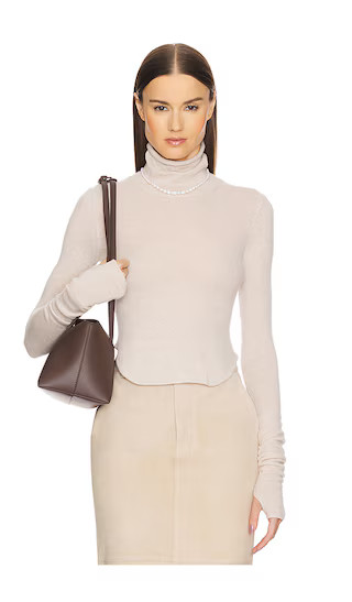 Helsa Alva Cashmere Turtleneck in Tan. - size L | Revolve Clothing (Global)