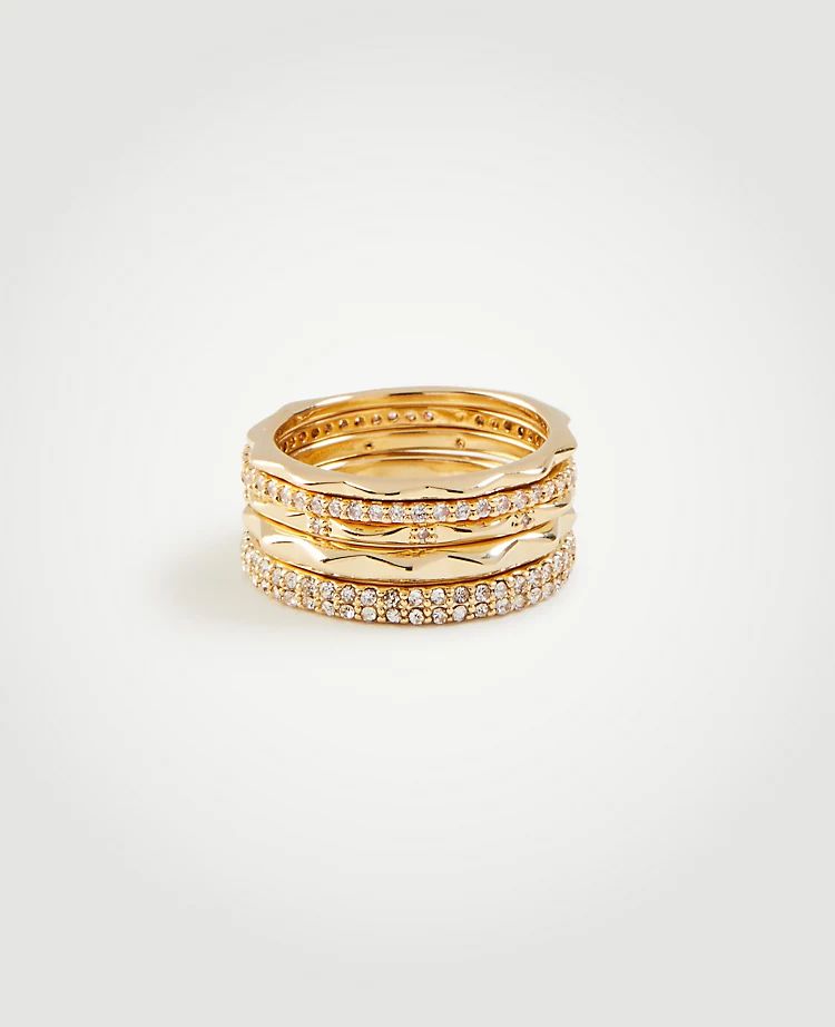 Crystal Stacked Ring Set | Ann Taylor | Ann Taylor (US)