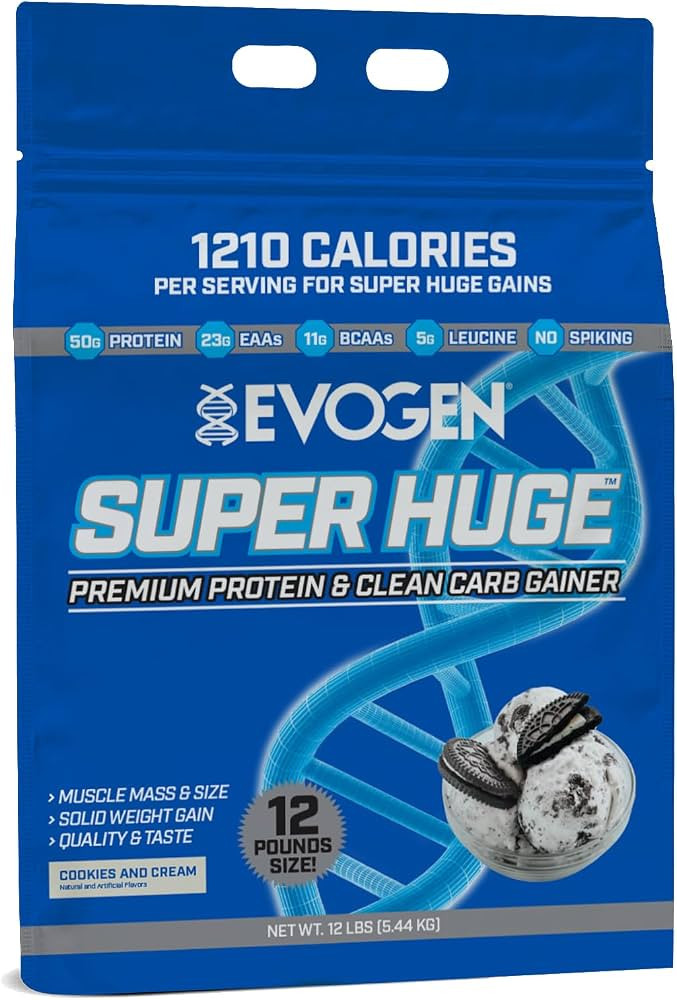 Evogen Super Huge Mass Gainer | Cookies & Cream | 17 Servings | Amazon (US)