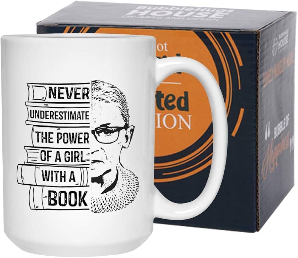 Readers Coffee Mug 15 oz, Never Underestimate The Power Of A Girl With A Book Funny Gift for Read... | Amazon (US)