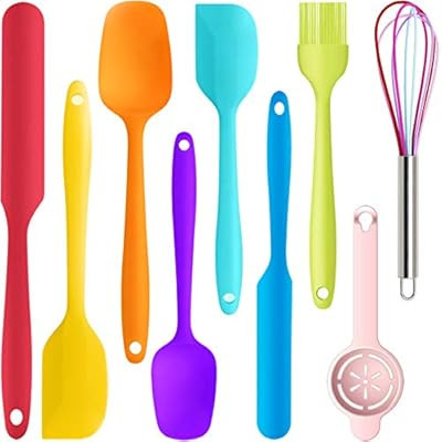 9 Piece Silicone Spatula Set - 446°F Heat Resistant Rubber Spatula .Kitchen Spatulas.Plastic Spa... | Amazon (US)