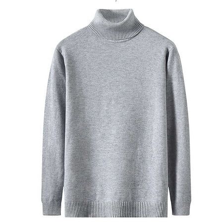 Labakihah tops Men s casual fashion solid color high collar long sleeve knitted sweater sweaters for | Walmart (US)