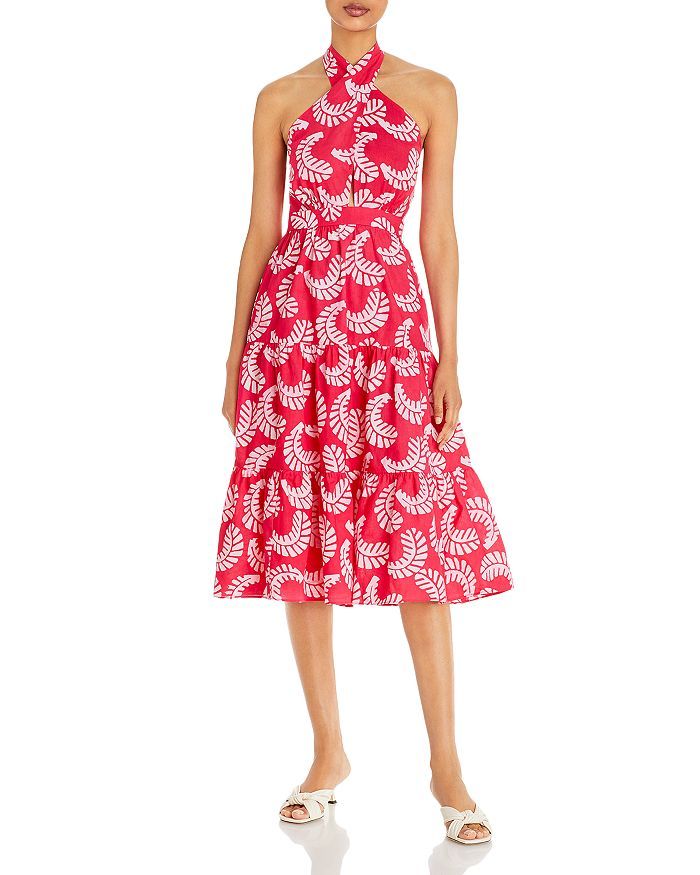 Leaf Print Halter Midi Dress - 100% Exclusive | Bloomingdale's (US)