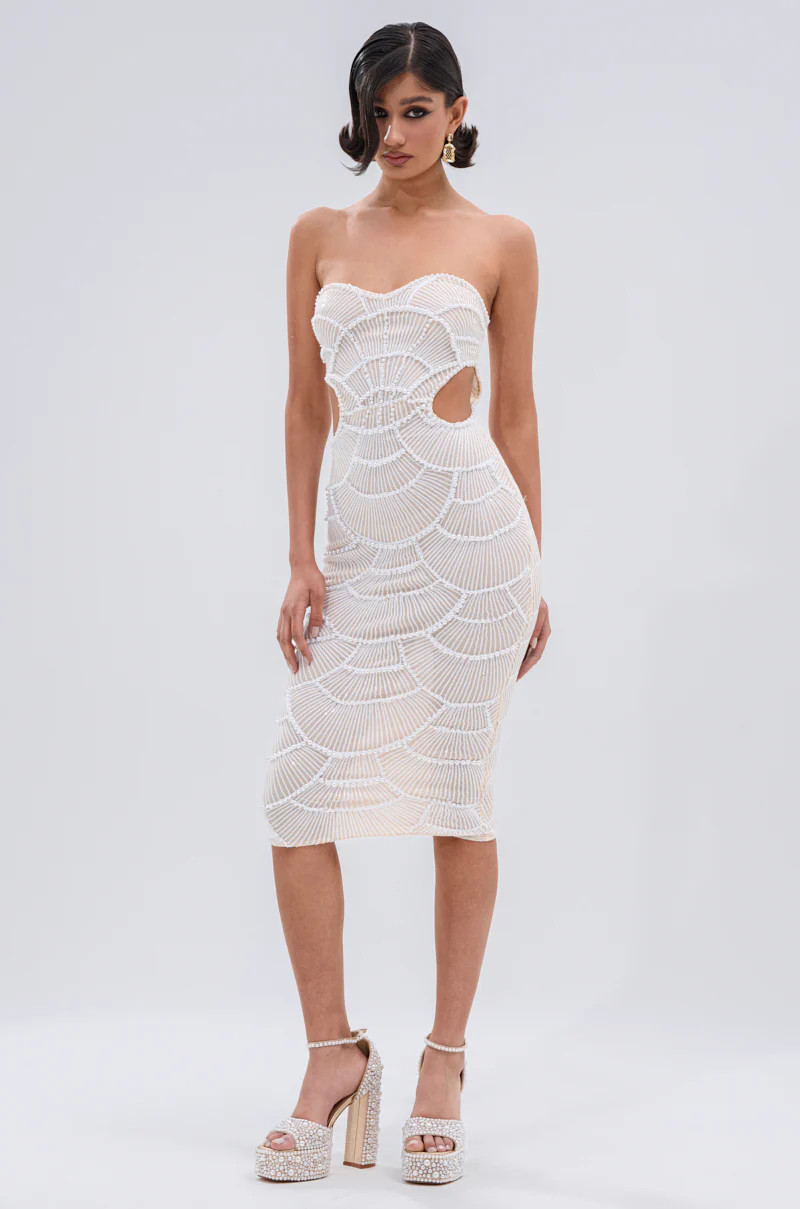 PRINCESS TREATMENT PEARL MIDI DRESS | AKIRA