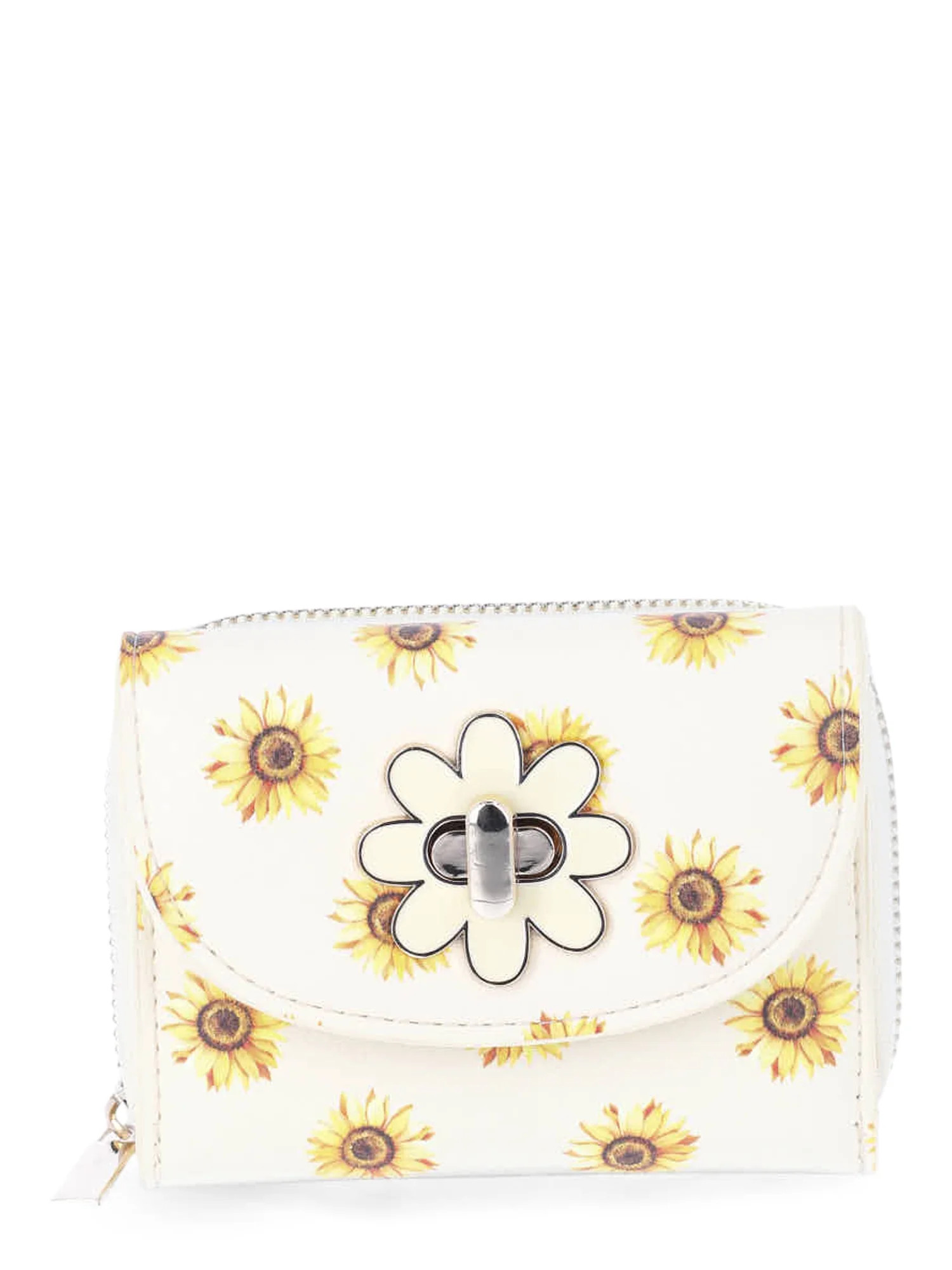 No Boundaries Women's Turn Lock Wallet, Yellow Sunflower | Walmart (US)