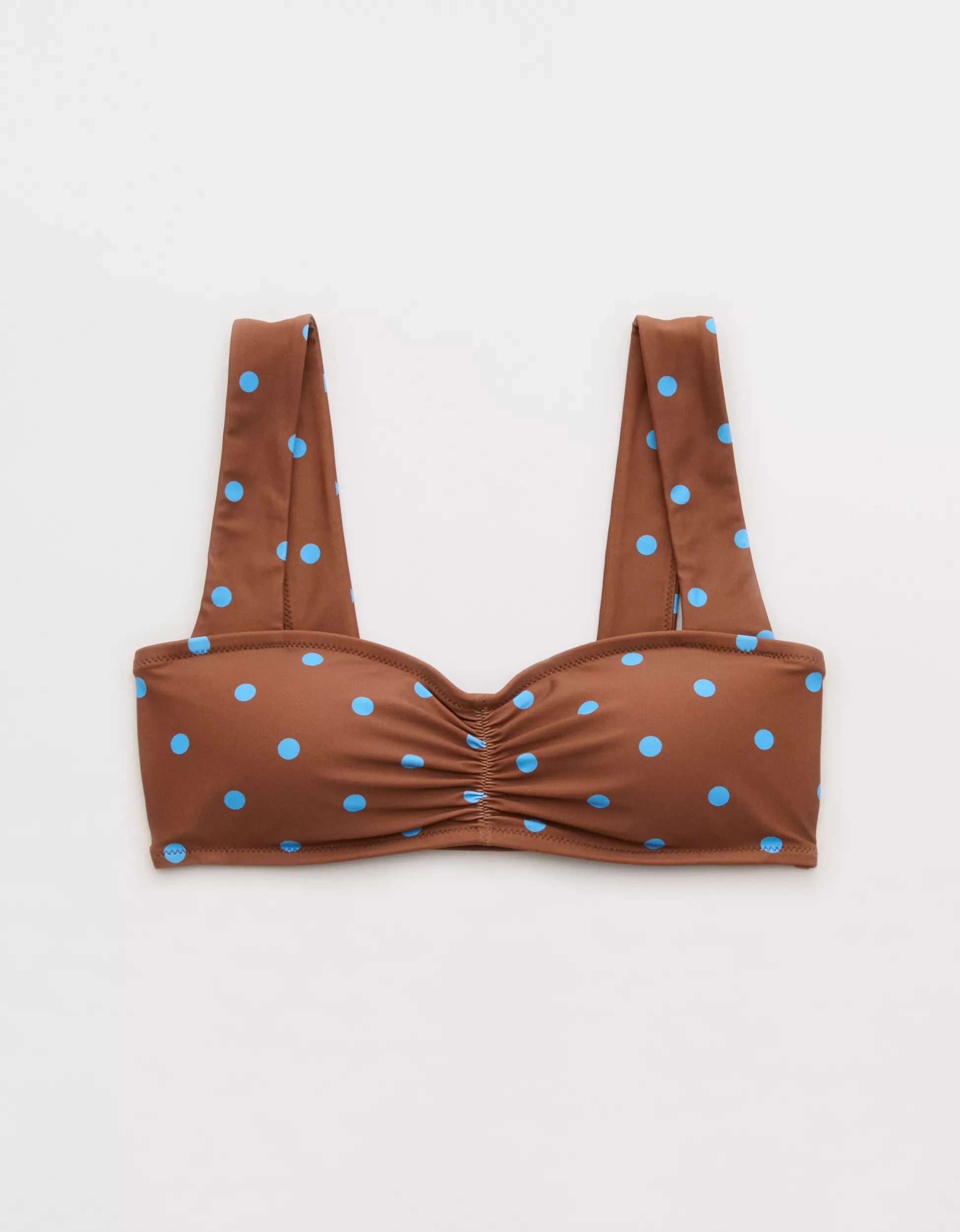 Aerie Ruched Wide Strap Bandeau Bikini Top | Aerie