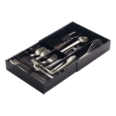 Tower Yamazaki Home Expandable Cutlery Drawer Organizer, Kitchen Storage Tray, Plastic, Expandable | Wayfair North America