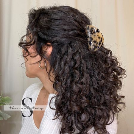 Loving the shape of this claw clip. An easy classic for a casual, everyday hairstyle. Neutral pattern, black and tan, hair accessories, curly hair approved.

#LTKunder50 #LTKsalealert #LTKFind