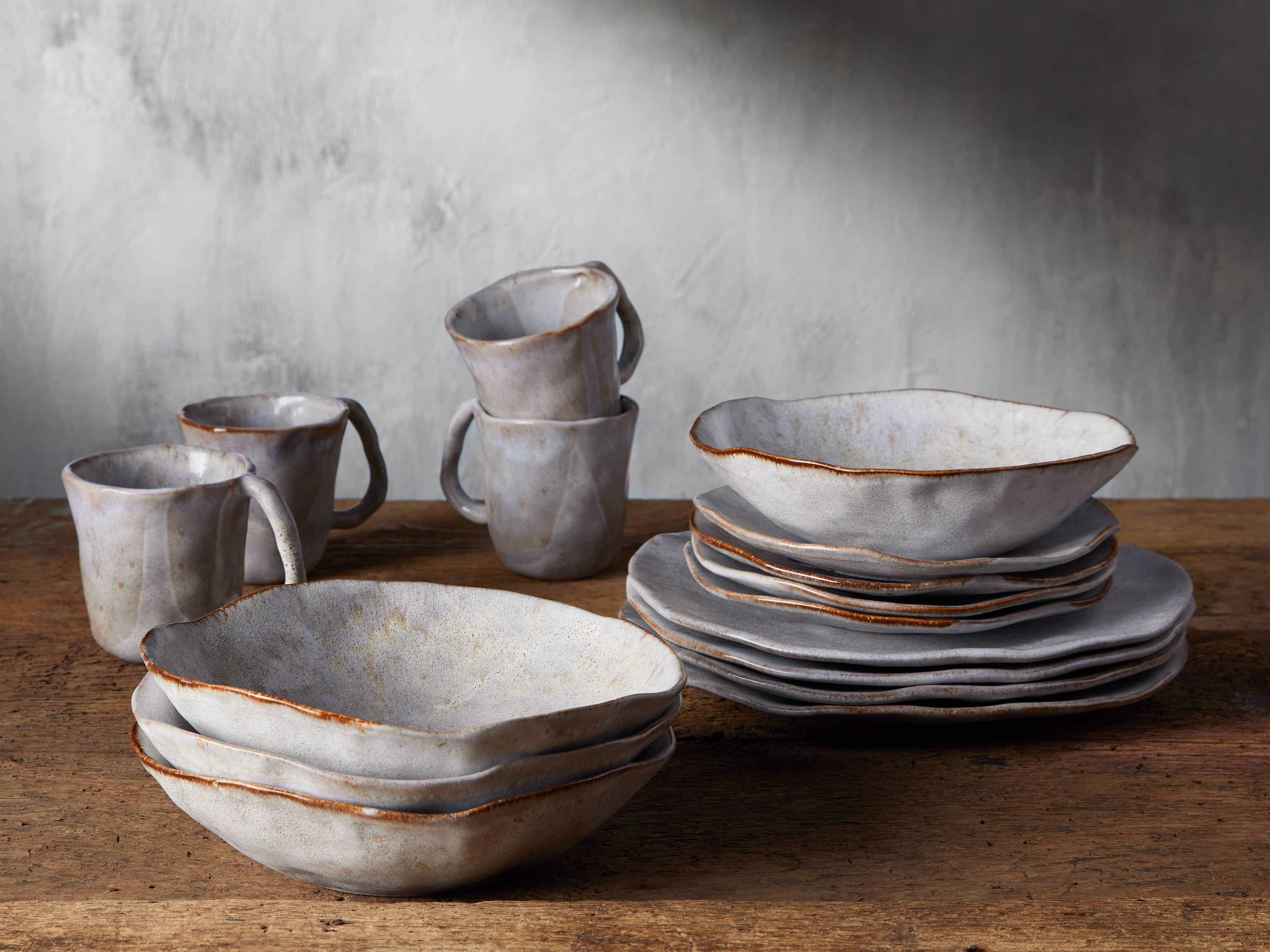 Skye Dinnerware with Pasta Bowls (Set of 16) | Arhaus