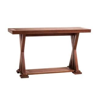51 in. x 18 in. Claremont Outdoor Eucalyptus Wood Console Table | The Home Depot