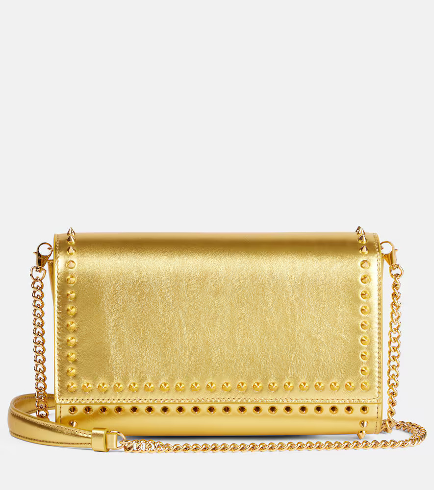 Christian Louboutin Paloma spiked metallic leather clutch | Mytheresa (US/CA)