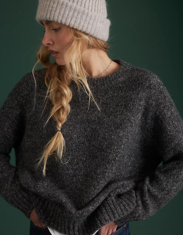 AE77 Premium Mohair-Blend Boyfriend Sweater | American Eagle Outfitters (US & CA)