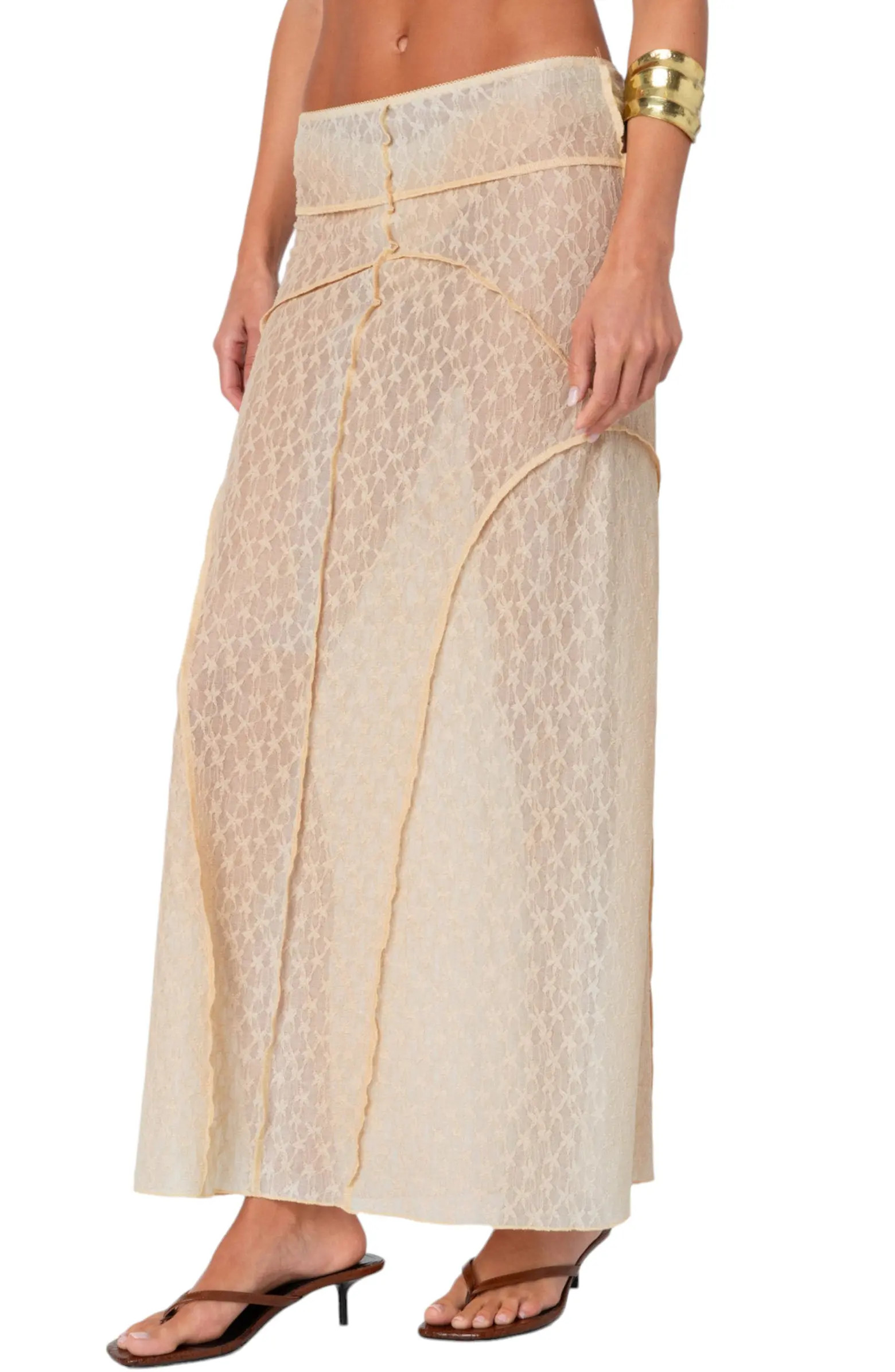 EDIKTED Inside Out Sheer Maxi Skirt | Nordstrom | Nordstrom