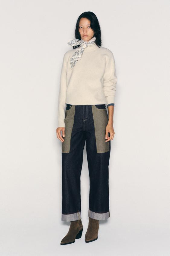 Zara - Z1975 High-Rise Combined Cuffed Jeans - Blue - 26 (Us 2) - Woman | Zara US