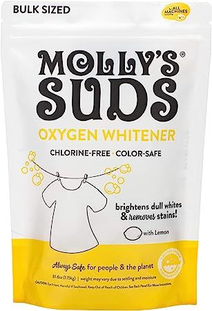 Molly's Suds Natural Oxygen Whitener, Non Chlorine, Brightens Whites, Free of Bleach. Pure Lemon ... | Amazon (US)