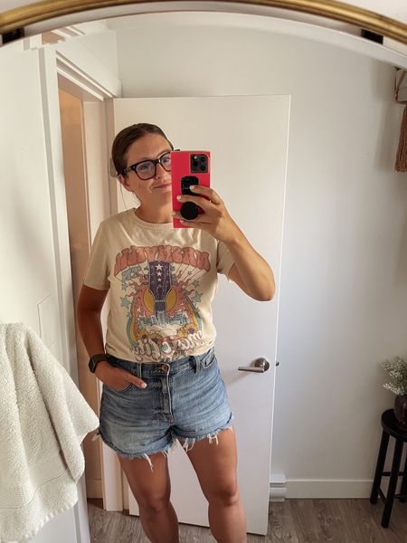 🎯Target outfit!🎯 I’ve been wearing this Nashville t-shirt ever since I found it at my local Target, and I. Am. Obsessed. I love country music, so this graphic tee is my JAM (literally). My shorts are also from Target - this is such an easy throw on on go sumer outfit. #targetstyle #targetfashion #target #targetrun #targetclothes #shirts #ootd #wiw #minimalist #style Target try on. Target haul. Target outfit. Affordable fashion. Target outfit ideas. Summer fashion 2023. Summer outfits 2023. Women's High-Rise Vintage Midi Jean Shorts - Universal Thread. zoe and liv graphic t shirts. #targetfinds #Sale Target deals. Minimalist fashion inspiration. Minimalist outfit. #tank #workout #universalthreads Target fashion 2023 fashion. Minimalist outfit ideas. Budget fashion. Affordable fashion. Women's Music City Short Sleeve Graphic T-Shirt - Beige.